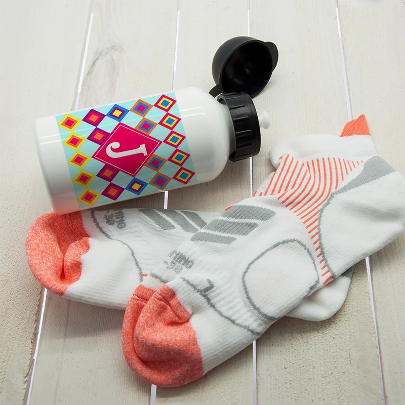 Personalised Girls Funky Diamond Pattern Personalised Water Bottle