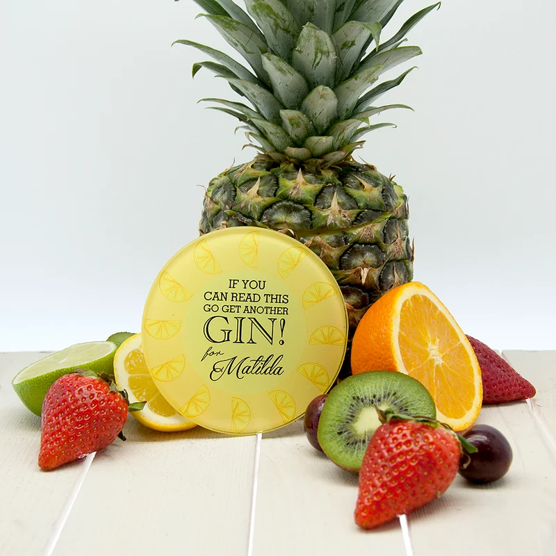 Personalised Get Me A Cocktail! Round Glass Coaster