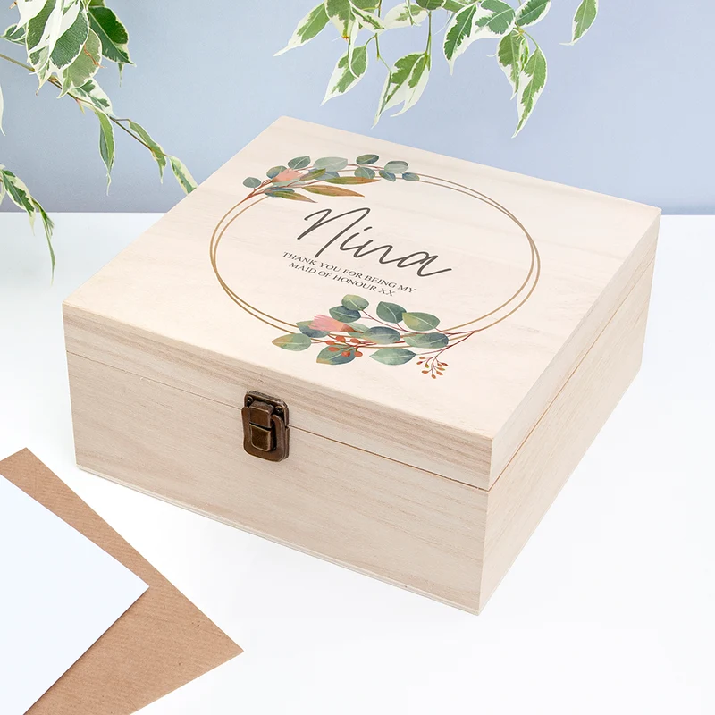 Personalised Floral Match Bridesmaid Box - Rose - Medium