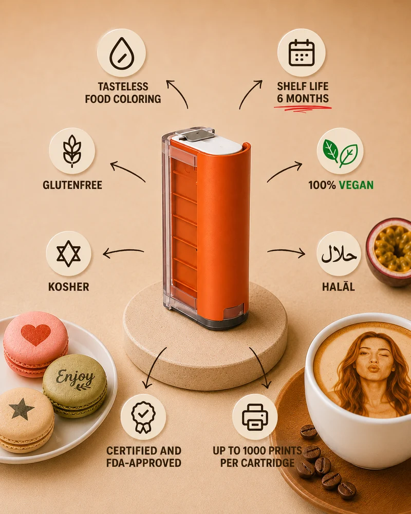 Lebensmittelpatrone PRO Version Kaffeedrucker - Bis zu 1000 Drucke (PRO-Version)