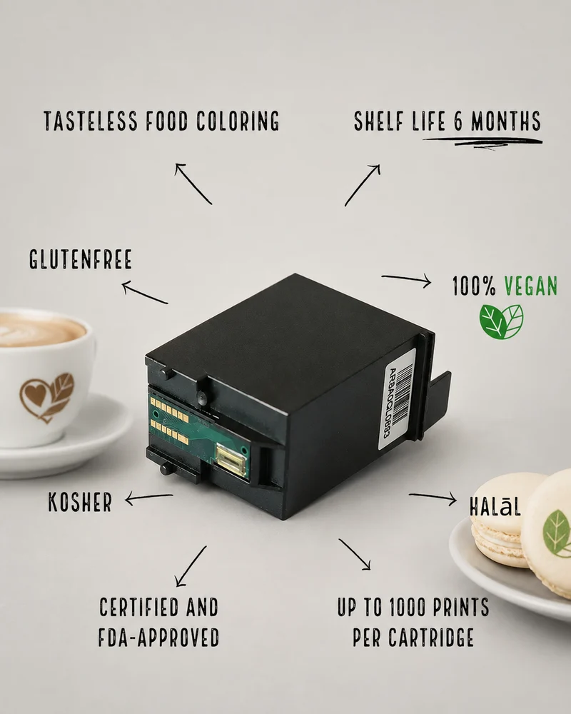 Patrone für Coloranino® Kaffeedrucker (Auch für Cocktails, Bier und Kekse geeignet) - Bis zu 1000 Drucke (Standard Version)