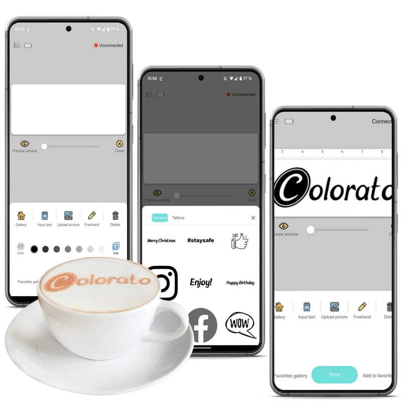 Cignature® mobiler Barista 2.0 Getränkedrucker - inklusive 1 Patrone und Zubehör (BLUETOOTH)
