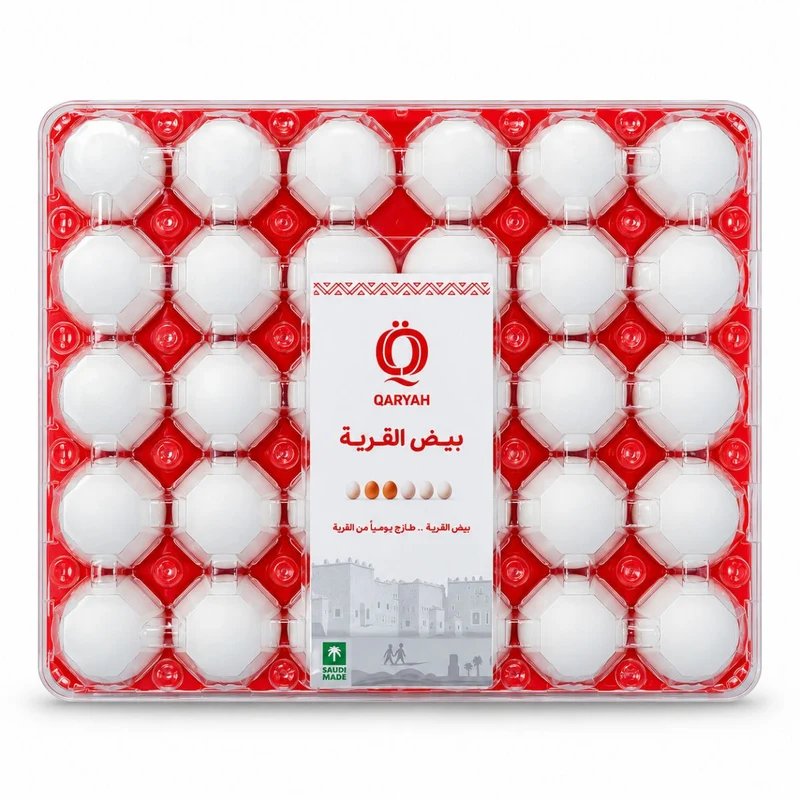 Qaryah LARGE Fresh Eggs, 12 Trays X 30 Eggs - 1 Carton of 360 Eggs