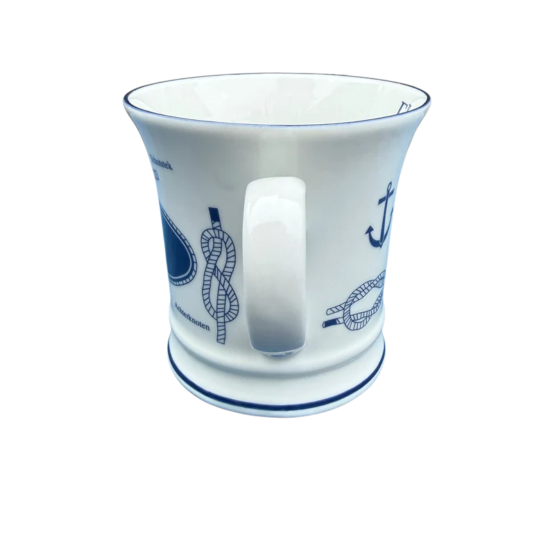 Namensbecher mit Wunschnamen, Kapitäns - Design mit Knoten, jeder Name ist möglich, Gravurbecher