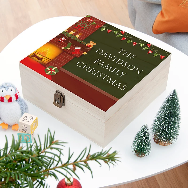 Personalised Fireplace Christmas Eve Box - Medium