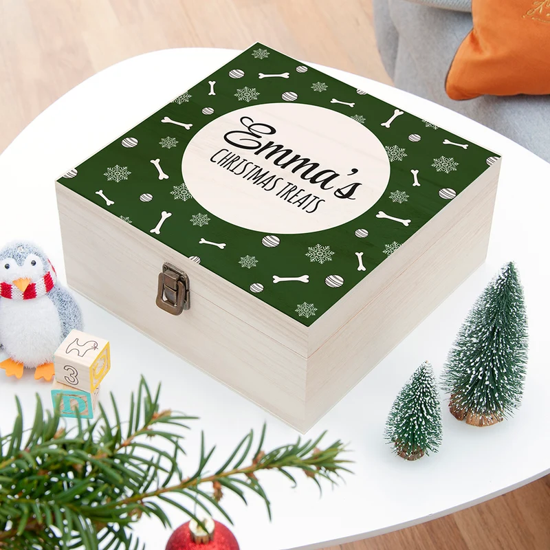 Personalised Dog Treats Christmas Box - Medium