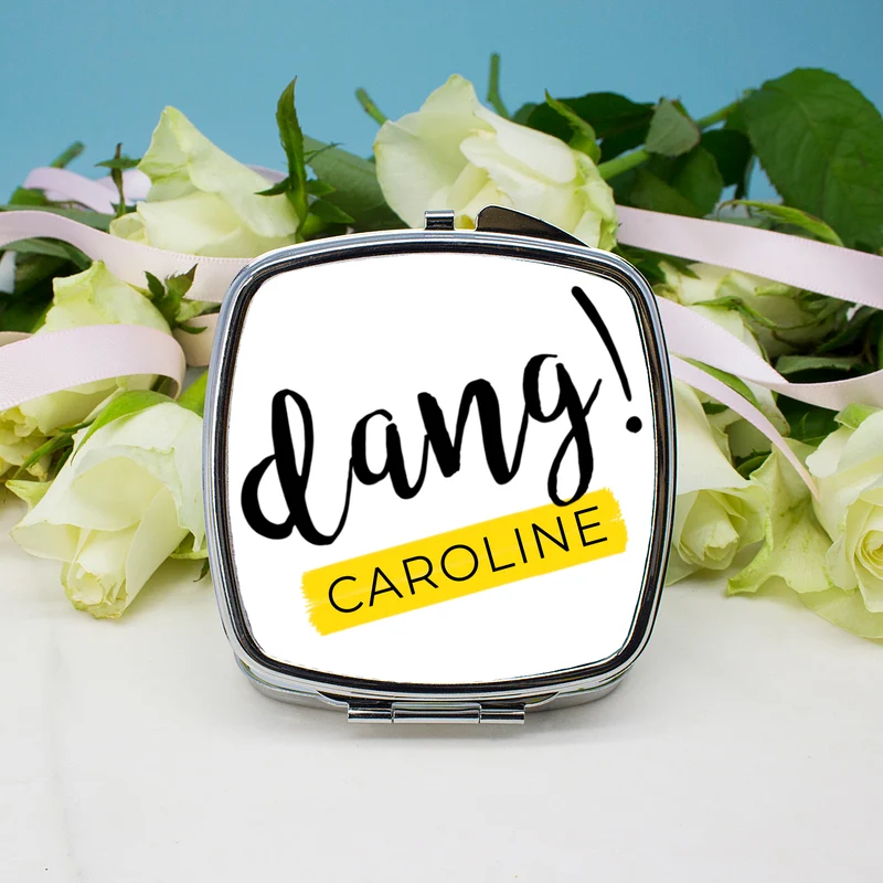 Personalised Dang Square Compact Mirror