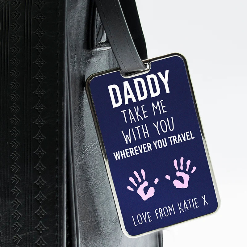 Personalised Daddy Take Me With You Luggage Tag