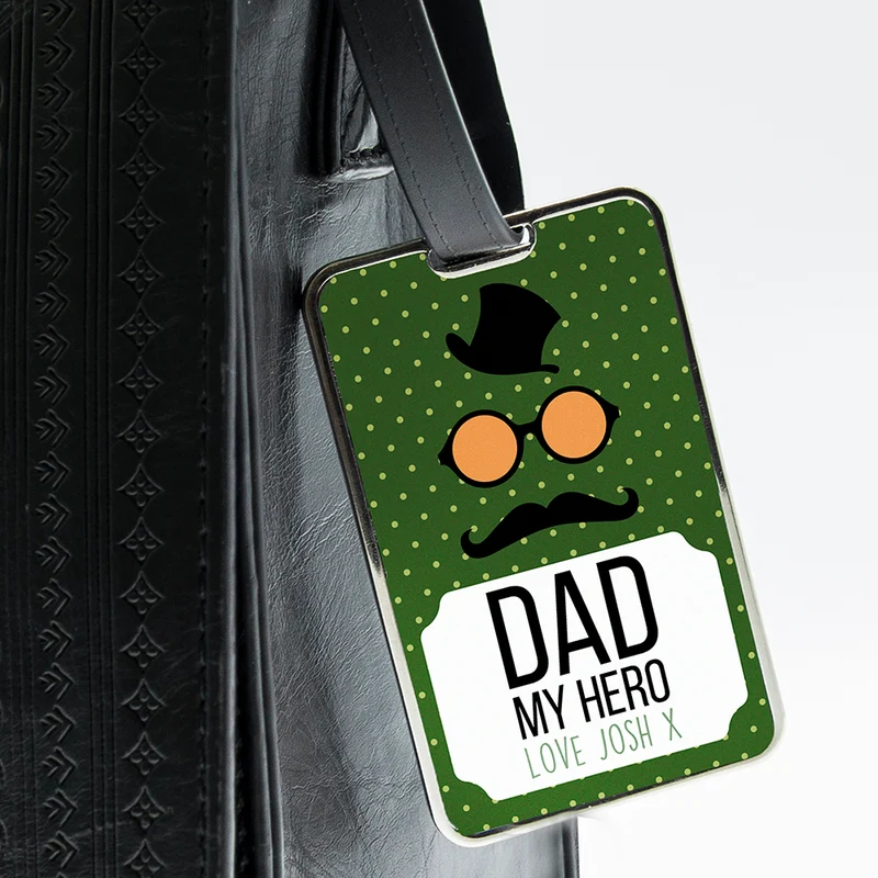 Personalised Dad You Are My Hero Luggage Tag