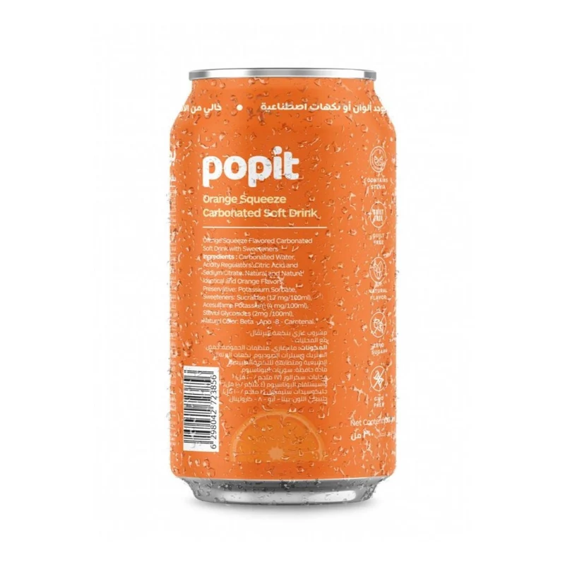 Pop It Orange Squeeze Soft Drink, UAE - 24 X 300ML | 2 Day Lead Time