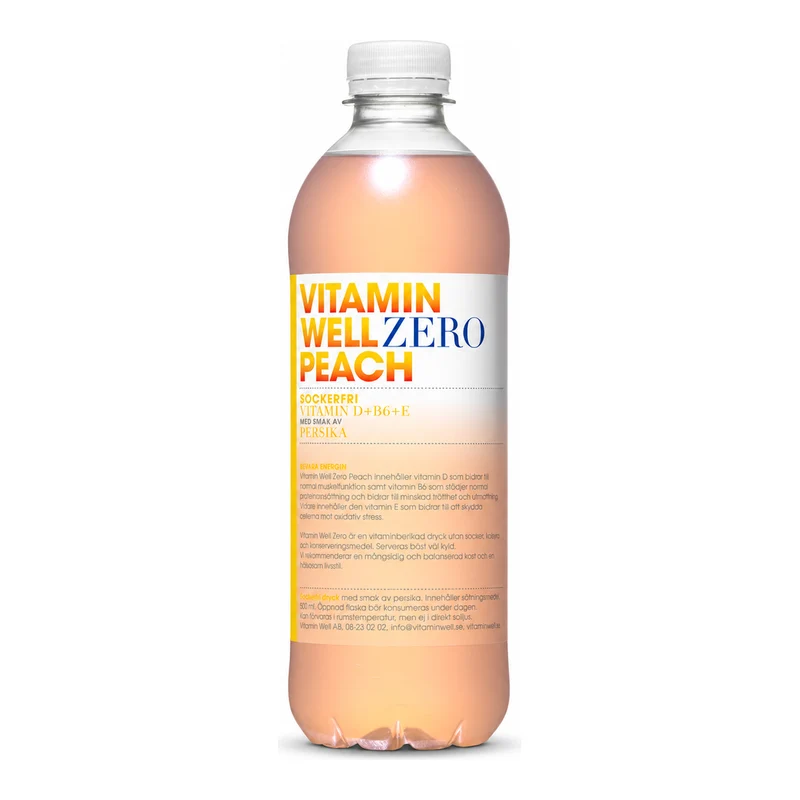 Vitamin Well Zero Peach, Netherlands - 12 X 500ML