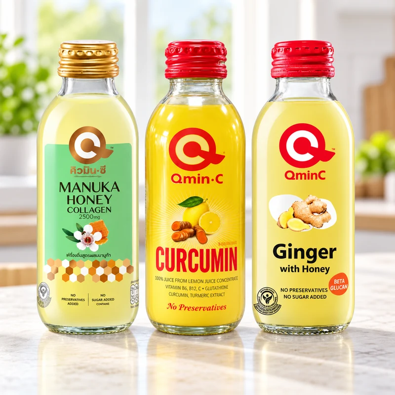 Qmin-C Ginger with Honey Drink, Thailand - 24 X 150ML