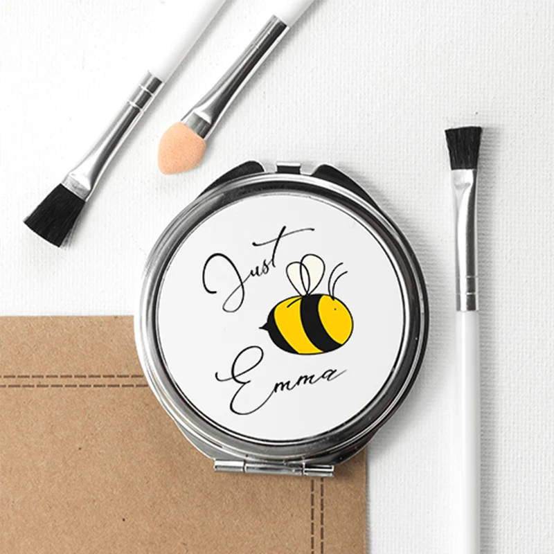 Personalised Bee You Round Compact Mirror