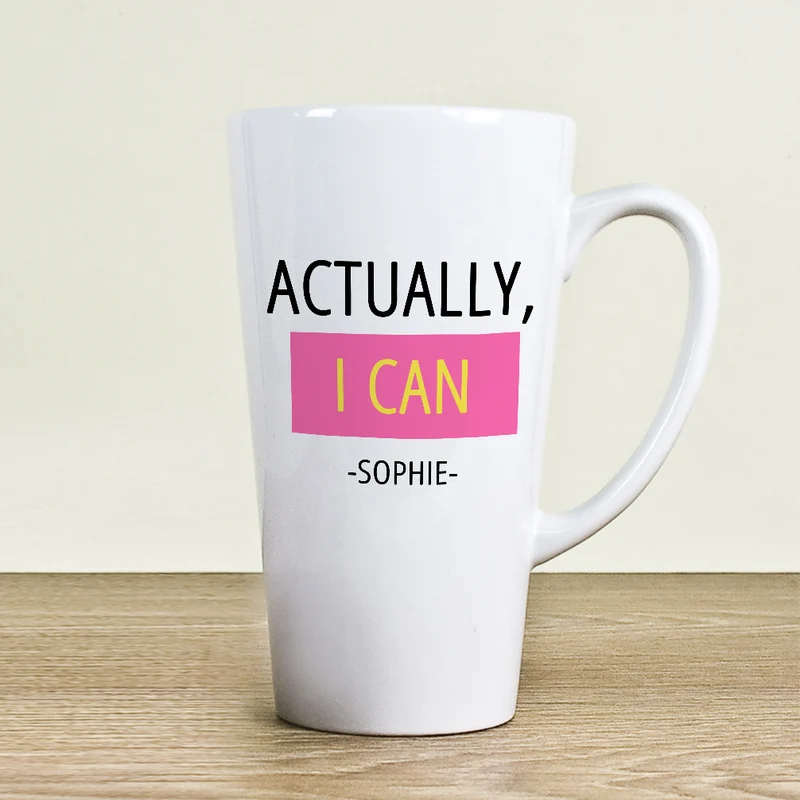 Personalised Actually I Can Latte Mug
