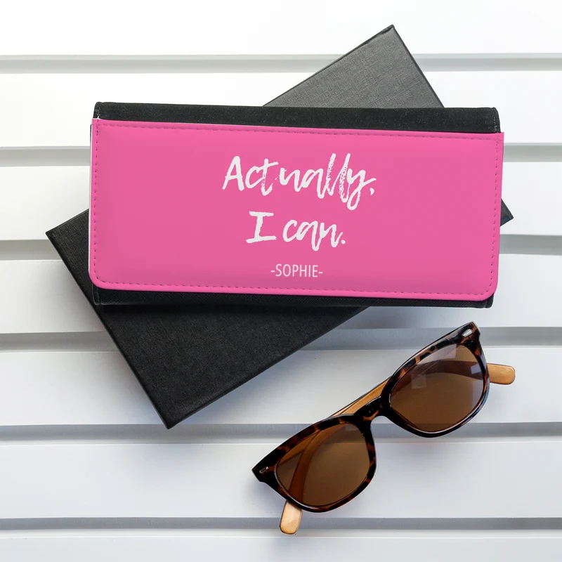 Personalised Actually I Can Handwritten Black Wallet