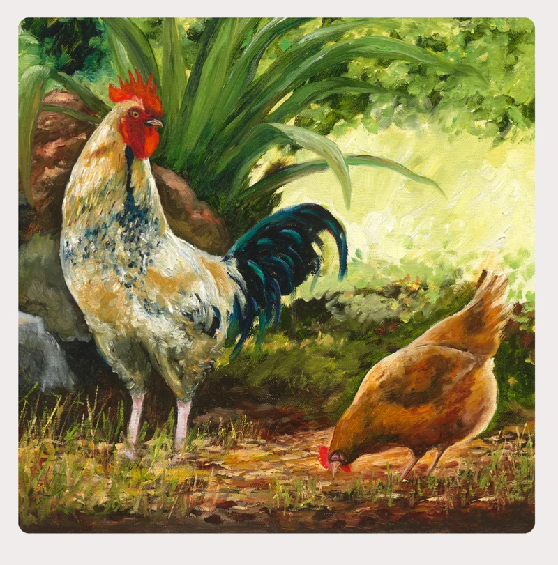 Cockerel & Hen by John Galvin