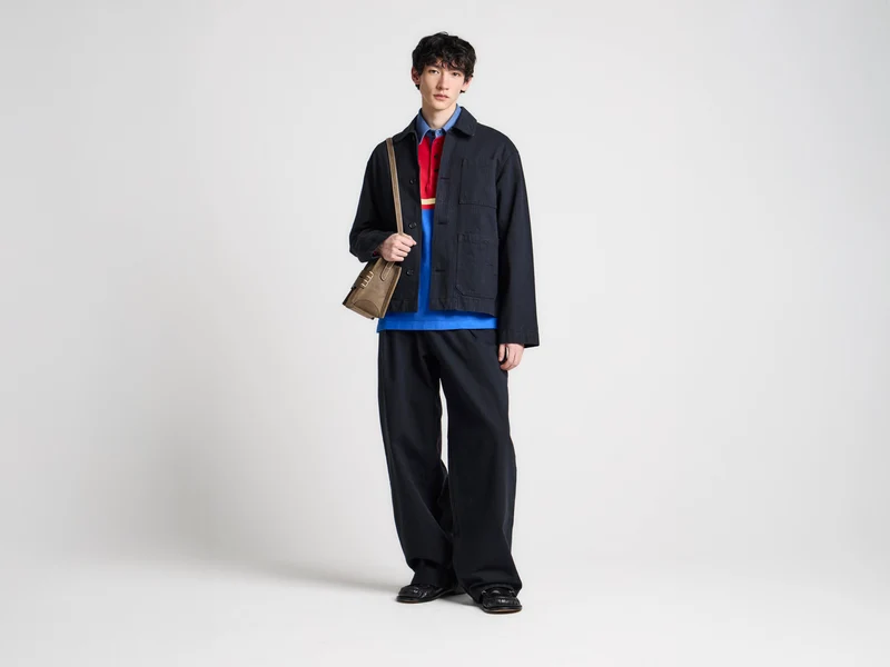 MENS WORKWEAR PATCH POCKET JACKET IN BLACK