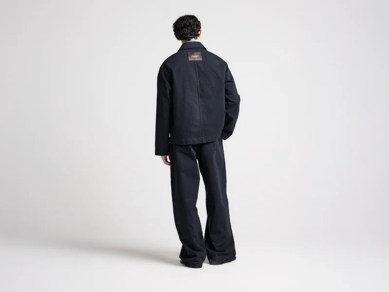 MENS WORKWEAR PATCH POCKET JACKET IN BLACK