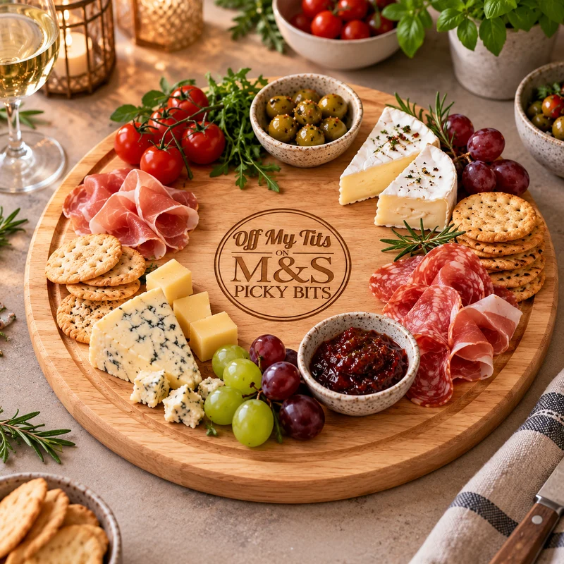 Personalised Round Wooden Chopping Board – Add Your Text, Design or Logo – 30cm