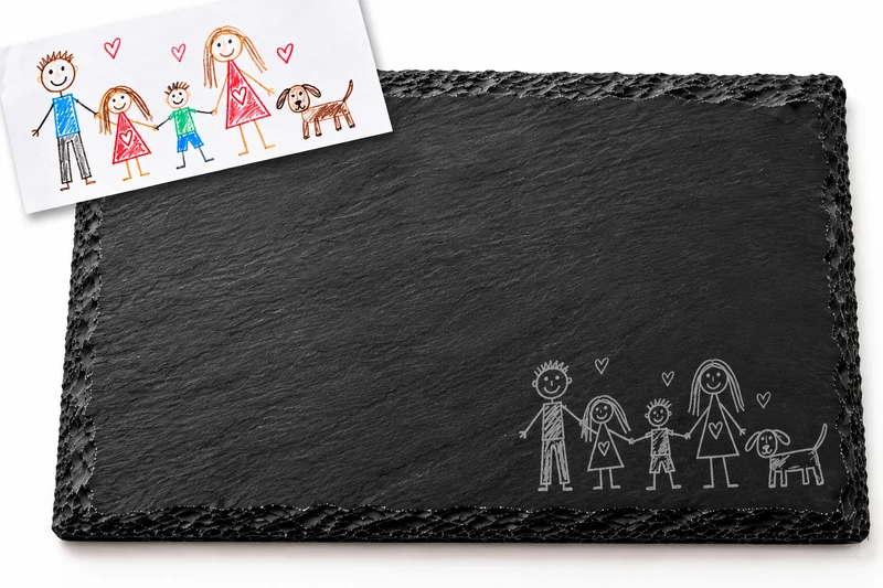 Your Child’s Drawing Christmas Serving Platter – Personalised Engraved Slate Keepsake