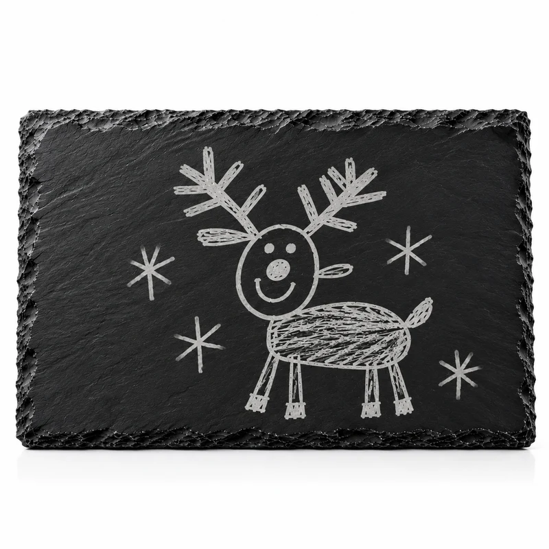 Your Child’s Drawing Christmas Placemat – Personalised Engraved Slate Keepsake