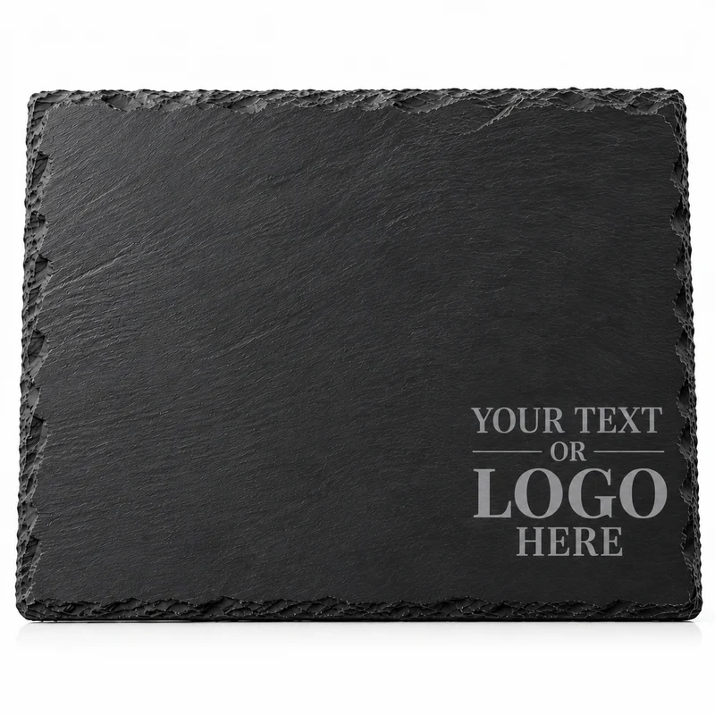 Personalised Engraved Slate Serving Platter – 40 × 30cm – Add Your Text or Logo