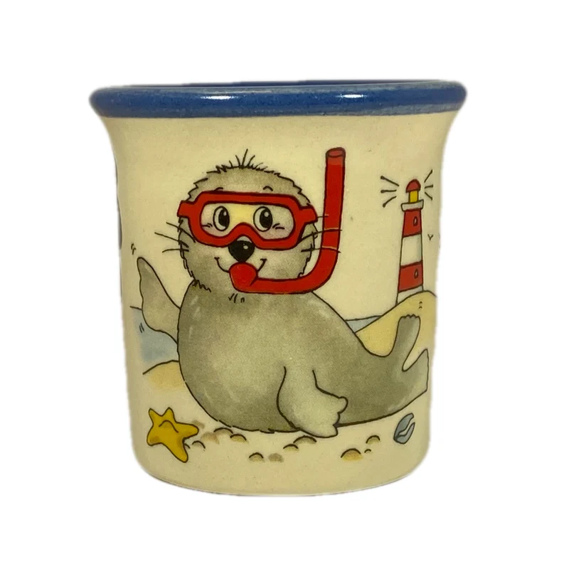 Eierbecher / Schnapsglas „Robbe Taucherbrille“ mit Wunschnamen - Jeder Name ist möglich!