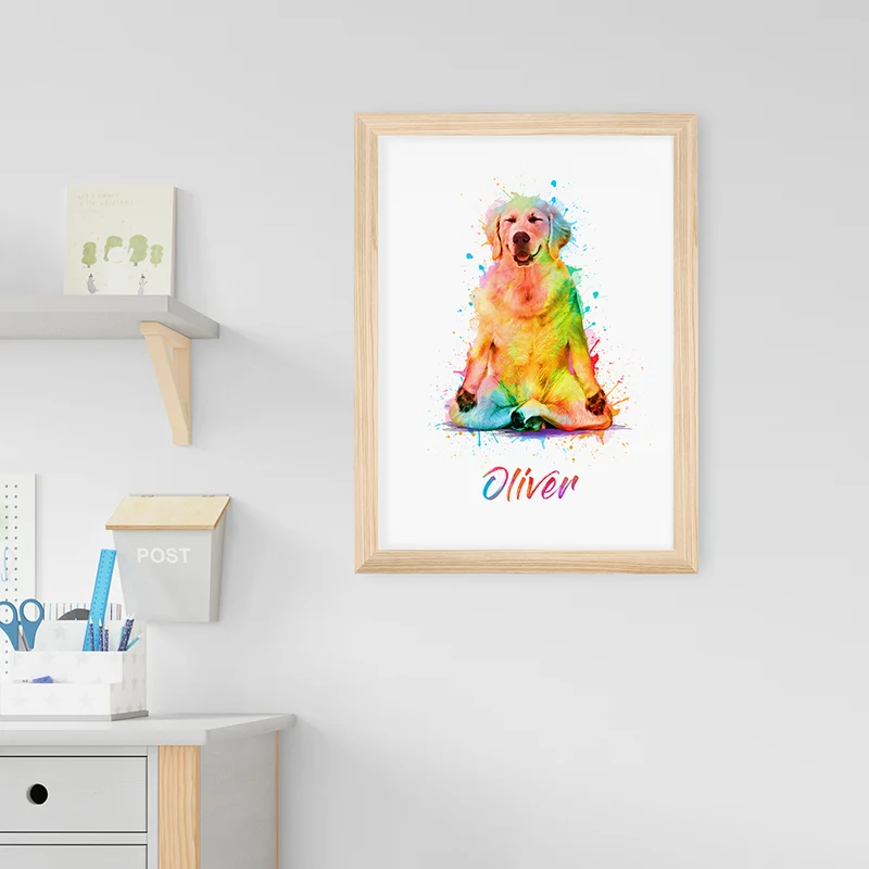 Personalised Personalised Watercolour Dog Yoga Print