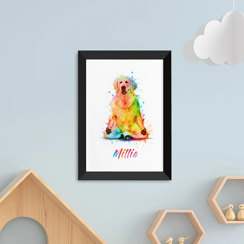 Personalised Personalised Watercolour Dog Yoga Print