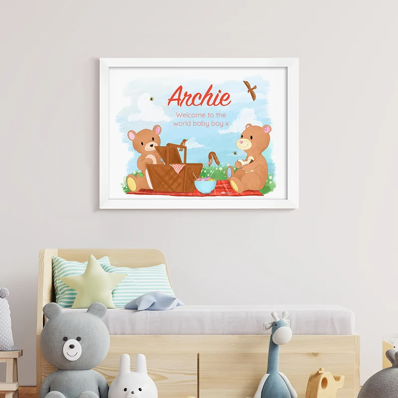 Personalised Personalised Teddy Bear Picnic Framed Print
