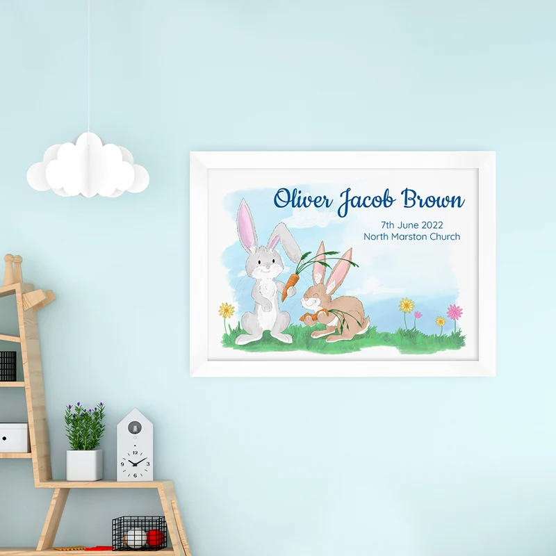 Personalised Personalised Spring Bunny Framed Print