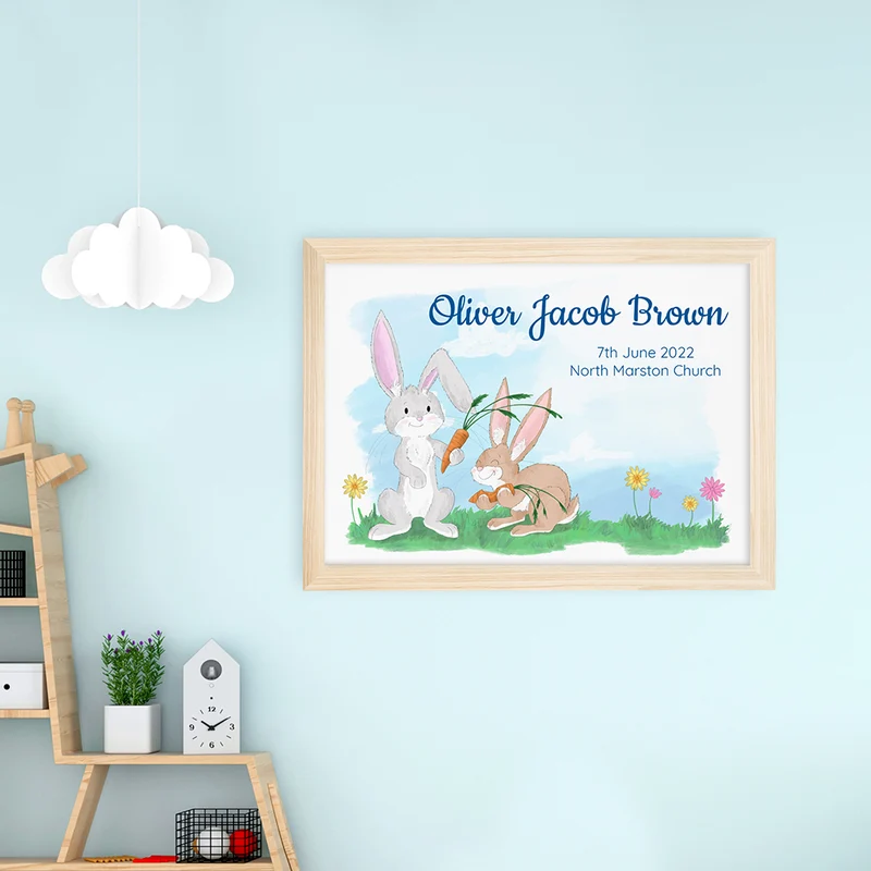 Personalised Personalised Spring Bunny Framed Print