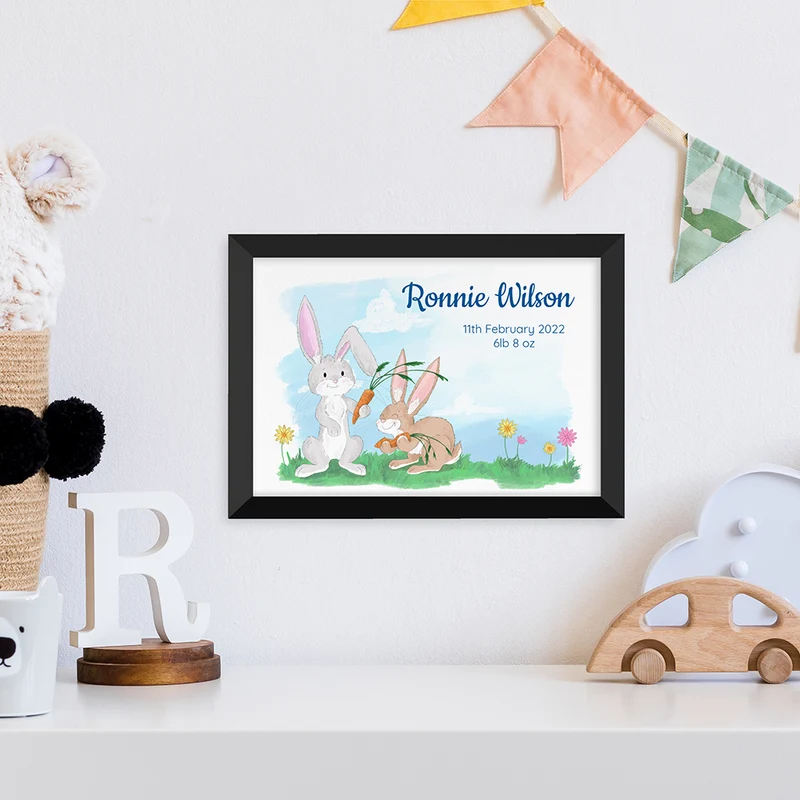 Personalised Personalised Spring Bunny Framed Print