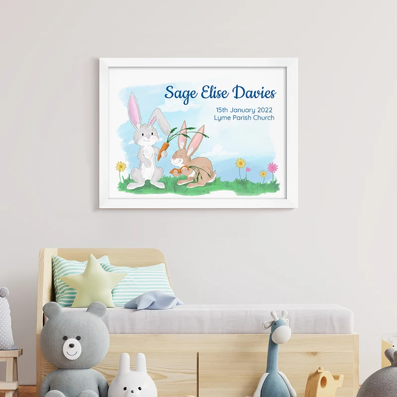 Personalised Personalised Spring Bunny Framed Print