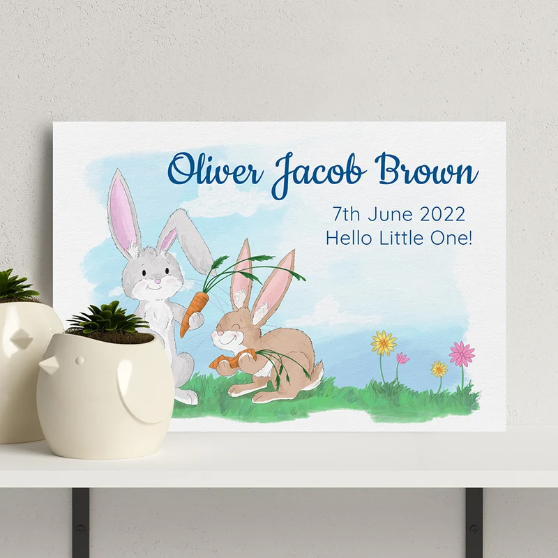 Personalised Personalised Spring Bunny Framed Print