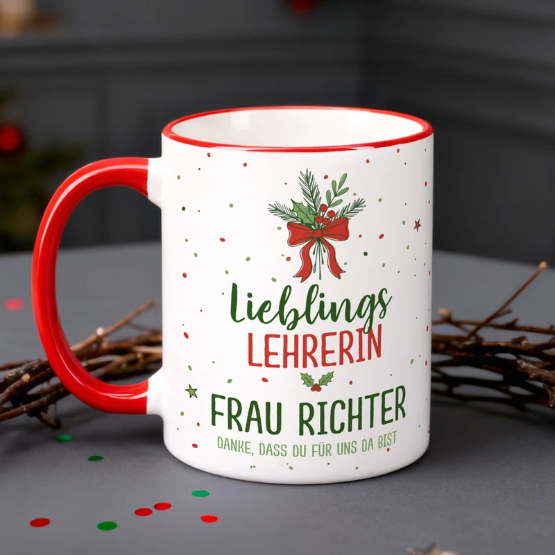 Personalisierte Weihnachtstasse für Lieblingsmenschen mit Wunschtext | Geschenk für Weihnachten