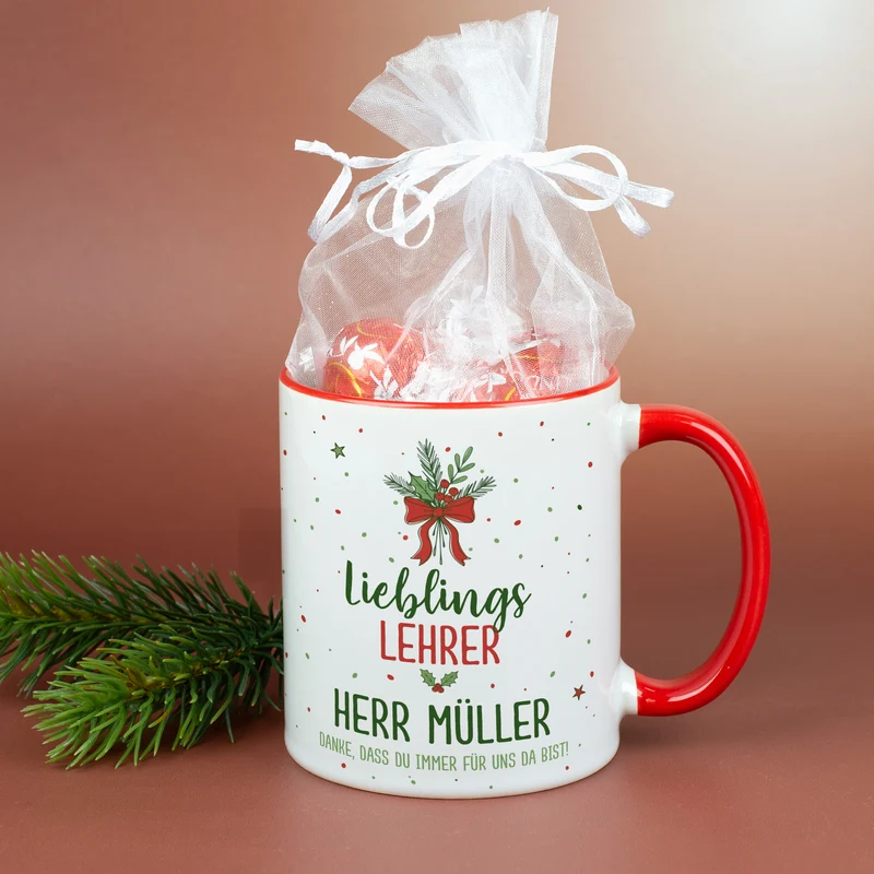 Personalisierte Weihnachtstasse für Lieblingsmenschen mit Wunschtext | Geschenk für Weihnachten