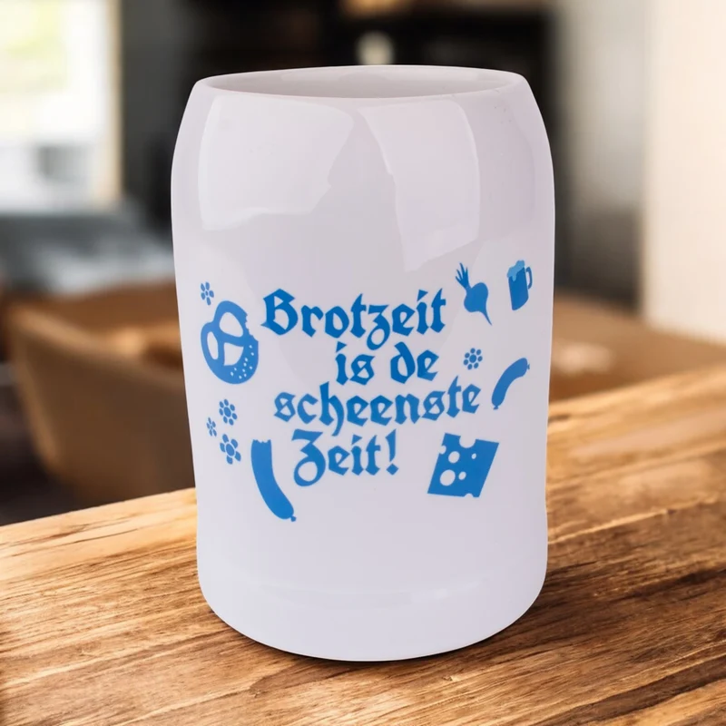 Bierkrug "Brotzeit is de scheenste Zeit"