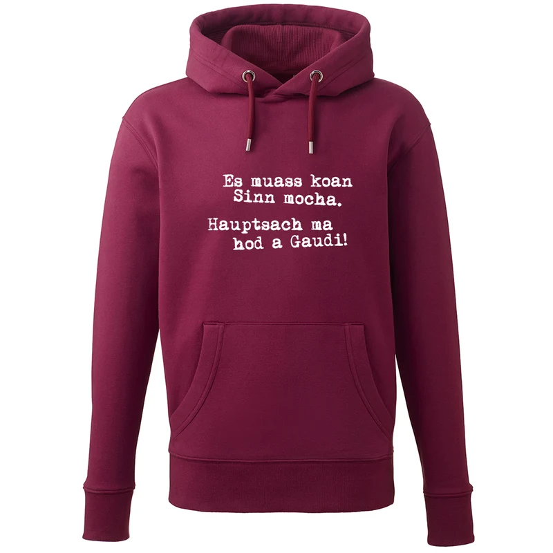 Hoodie "Es muass koan Sinn mocha"