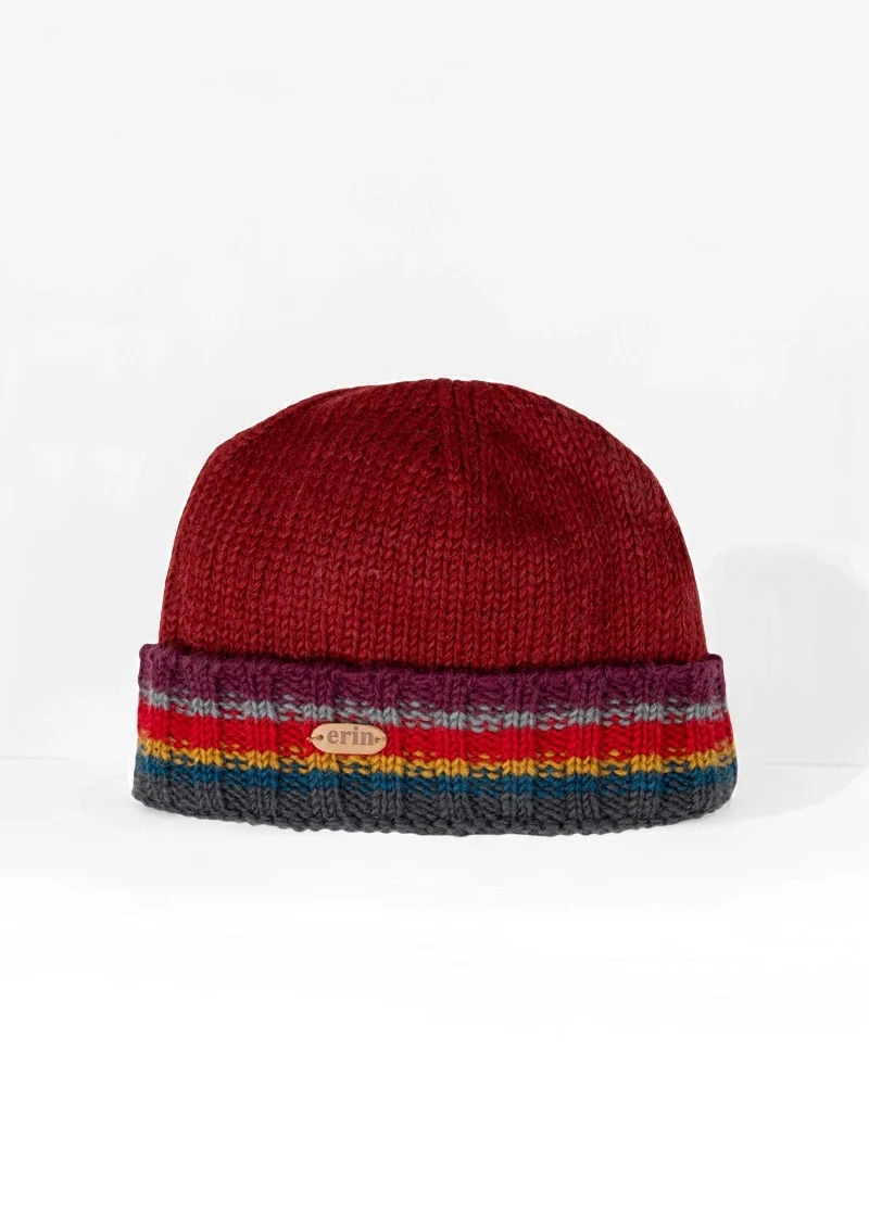 Erin Men's Rib Pullon Turnup Hat | Red