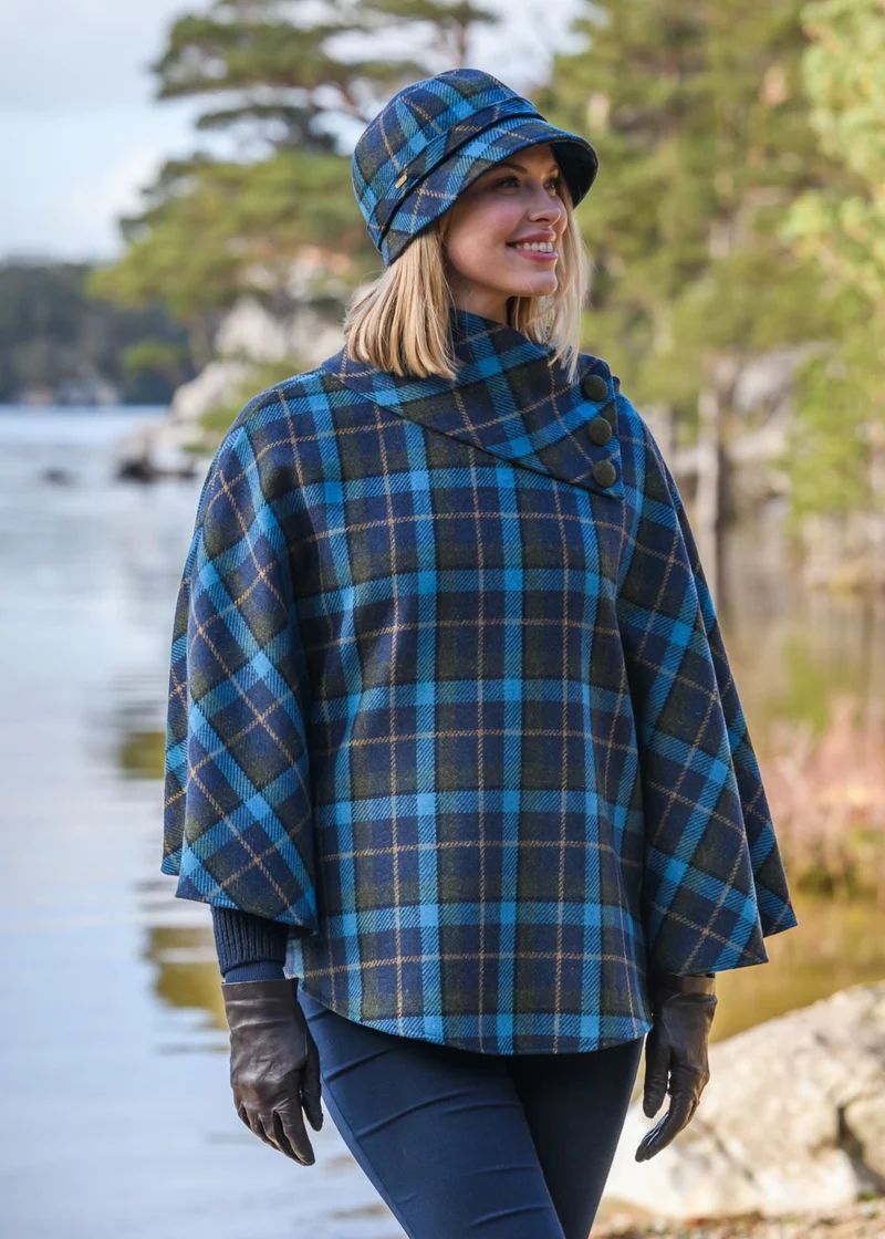 Mucros Flapper Hat | Navy Check