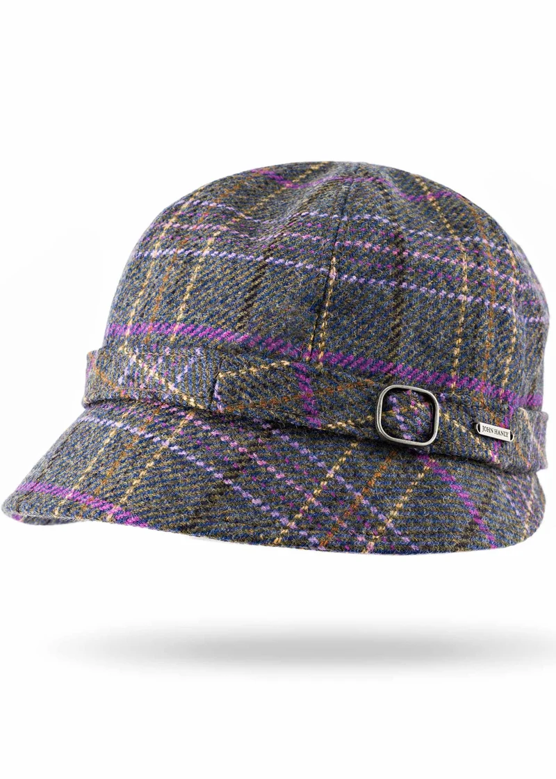 Ladies Tweed Hat Blue Green | Purple Overchecks