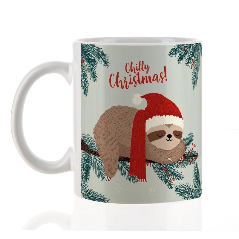 Weihnachtstasse mit Faultier & Spruch 'Chilly Christmas!' | Lustige Geschenkidee zu Weihnachten