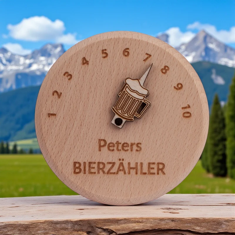 Bierglasdeckel "Bierzähler" mit Wunschname