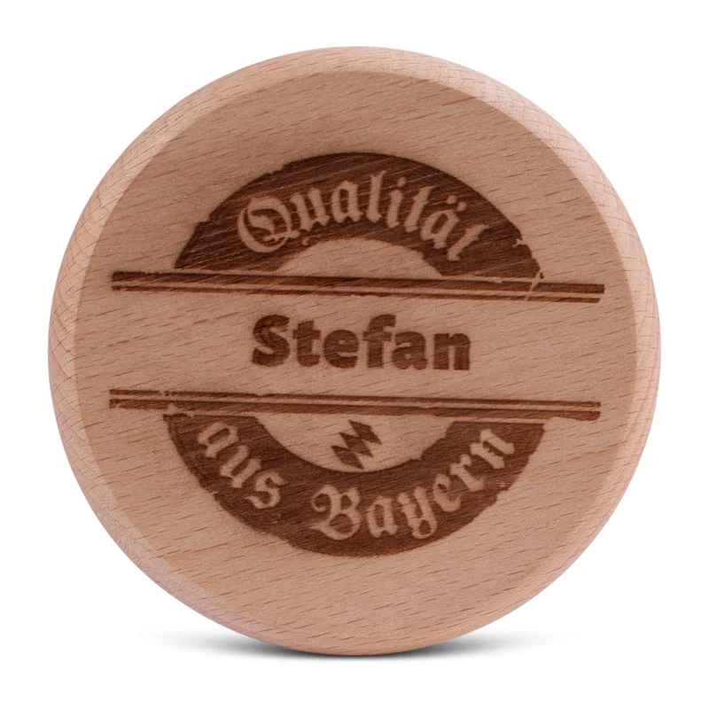 Bierglasdeckel "Qualität aus Bayern" mit Wunschname
