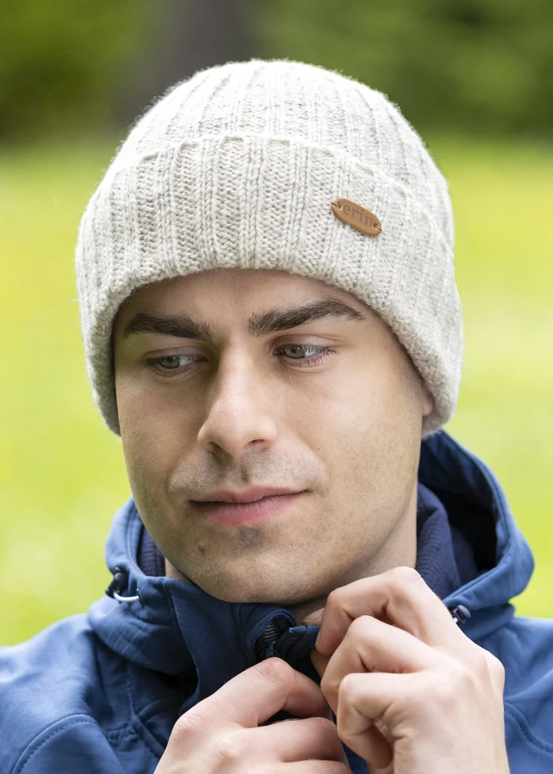 Erin Rib Pullon Hat with Fleece Lining | Oatmeal