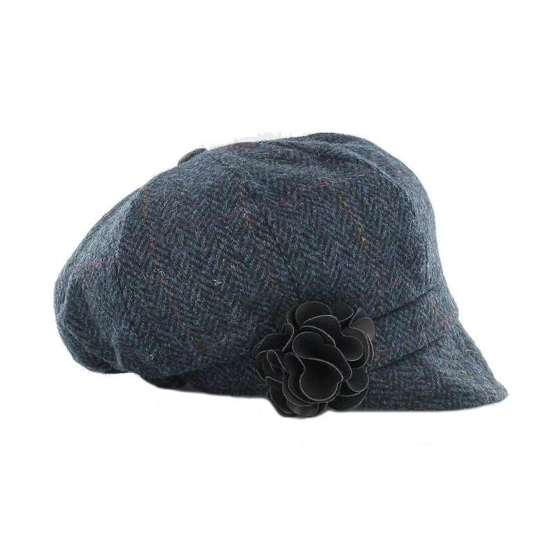 Ladies Blue Tweed Newsboy Cap | Premium Irish Heritage Design