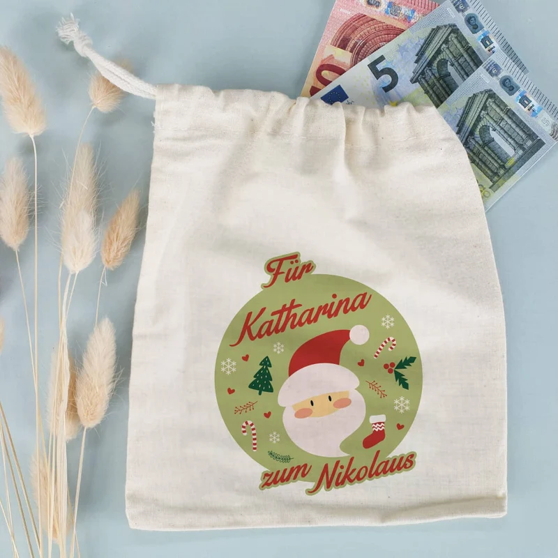 kleiner Geschenksack zum Nikolaus mit Ihrem Wunschnamen