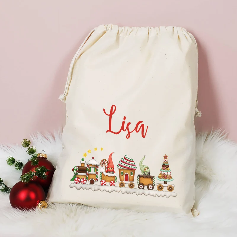 Wichtel Weihnachtszug - Geschenksack in 3 verschiedenen Größen