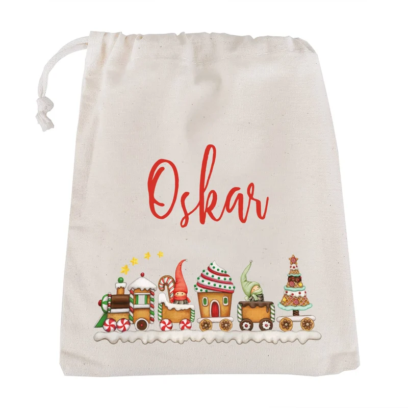 Wichtel Weihnachtszug - Geschenksack in 3 verschiedenen Größen